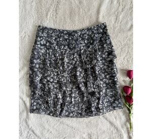 Ann Taylor Loft Floral Tiered Flirty Skirt Size 2